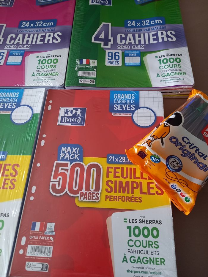 Pack Cahiers / Copie simple et doubles / stylos